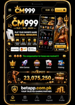 CM999 APK gaming app interface for Android with betapp.com.pk branding