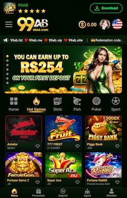 99AB Game APK home screen with BetApp.com.pk