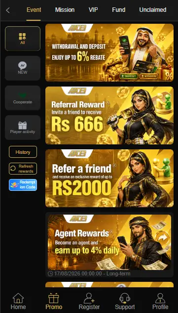 promotions and rewards of apk gaming app